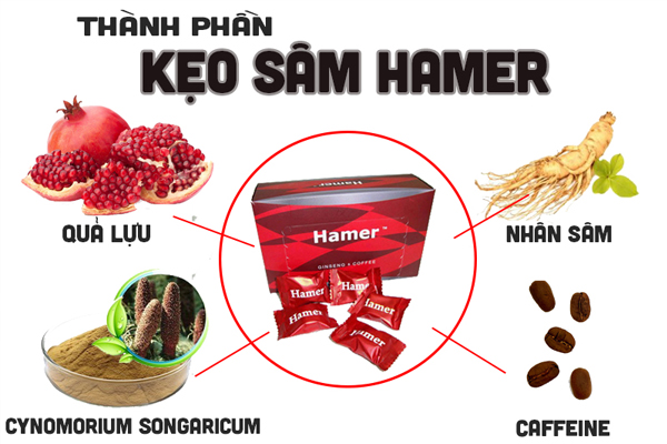 Thành phần chính có trong kẹo ngậm Hamer
